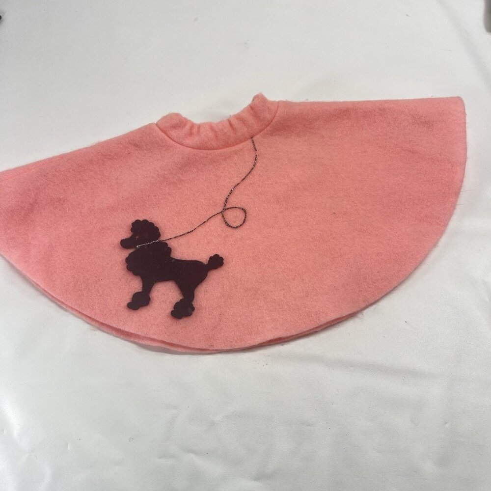 Vintage Poodle Design Pink Felt Skirt American Girl